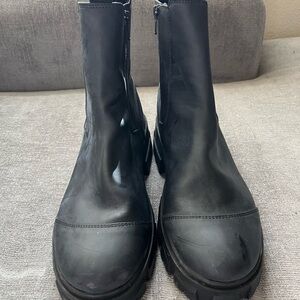 Black Leather Men's Boots